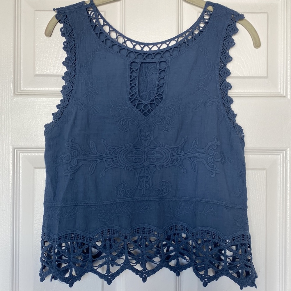 Crochet Blue Blouse